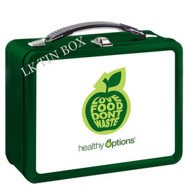 Çin Plastik Saplı Gıda Depolama Apple Baskılı Öğle Teneke Kutu / Metal Kilidi Tedarikçi