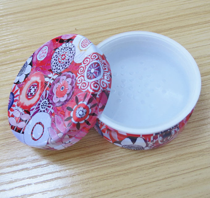 D70x30mm Yuvarlak Kozmetik Pudra Makyaj Teneke Kutu